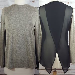 Mossimo | Tulip Split Sheer Back Knit Top